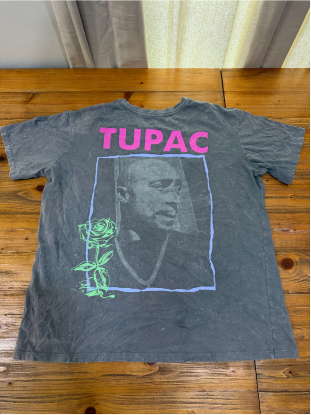2Pac Tupac The Rose That Grew From Concrete Mineral Wash Graphic Tee L